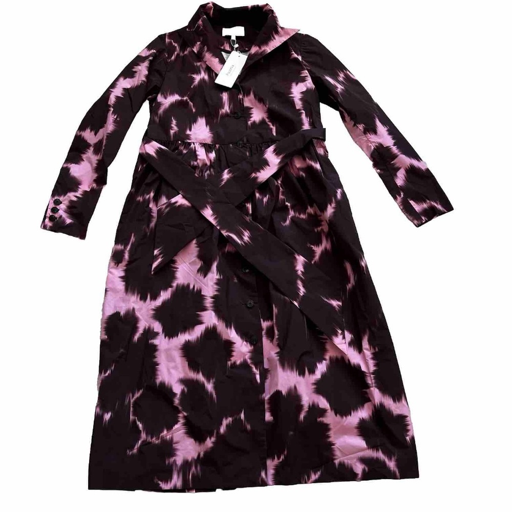 PSOPHIA NWT Printed Taffeta Long Dress - Chestnut Size XS Chic Sophisticated - Picture 9 of 9